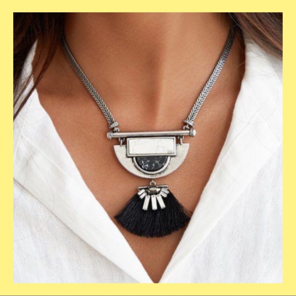Black and White Statement Necklace